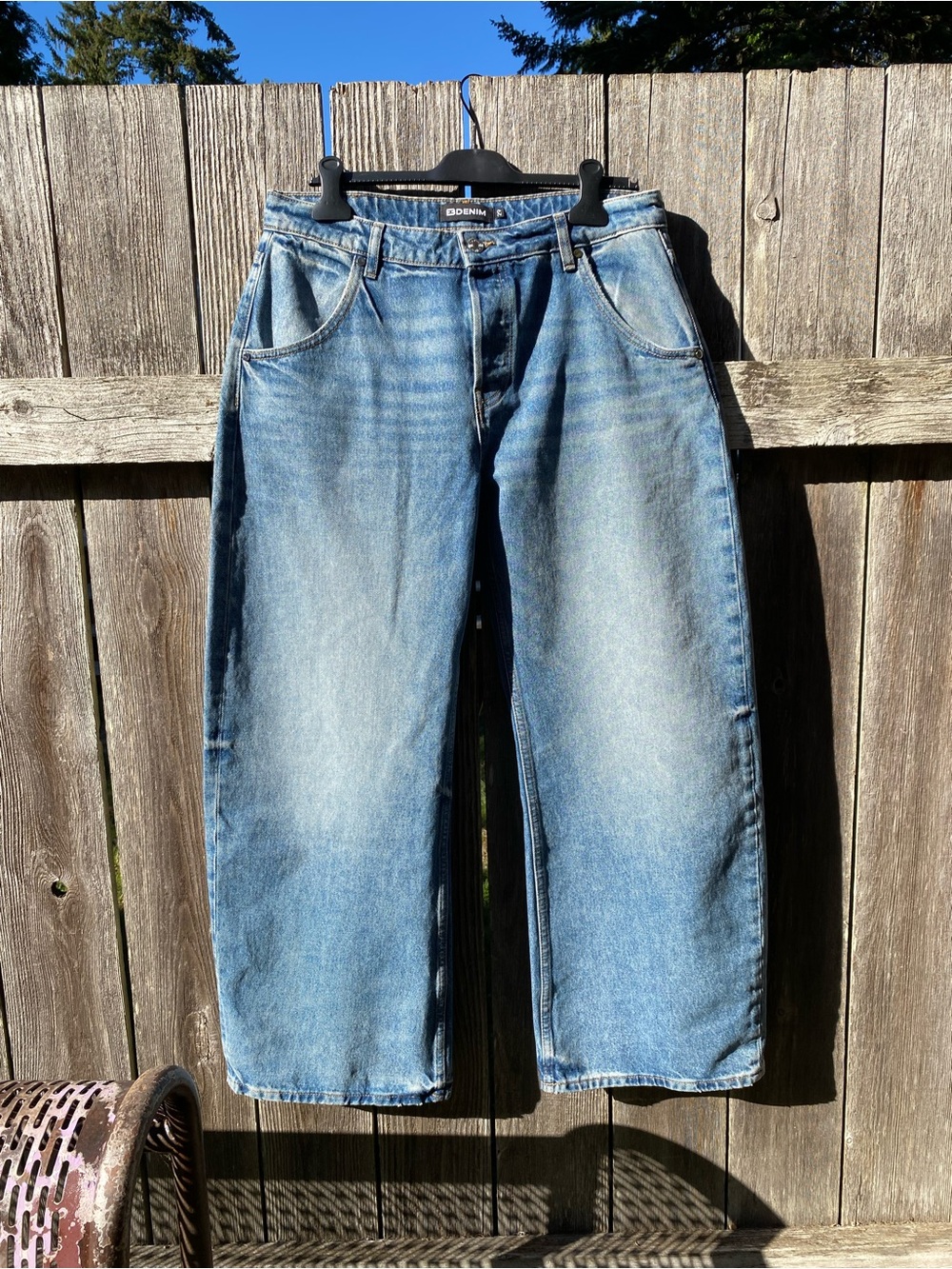 EB DENIM Enzo Cropped Mid Rise Barrel Jean 29